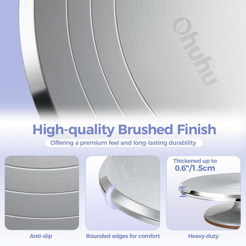 Ohuhu cake stand stainless steel bearing delivers silent, silky rotation.