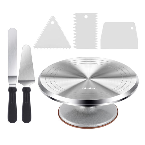 Ohuhu cake turntable aluminum 12-inch for steady decorating and rotation
