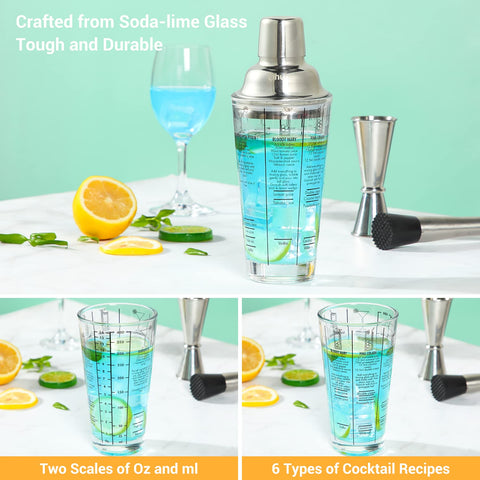 Ohuhu double jigger 25ml/50ml for accurate pours.