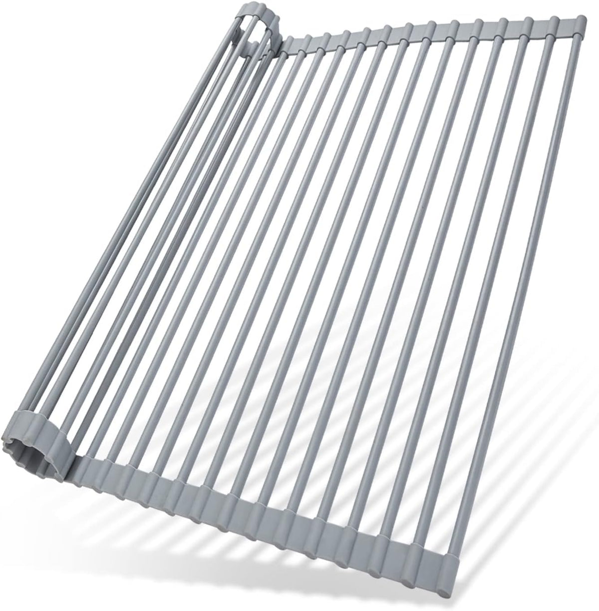 Ohuhu over-sink rack folded side view saves counter space.