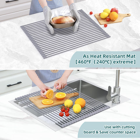 Ohuhu silicone-coated steel drying rack close-up highlights the non-slip surface.