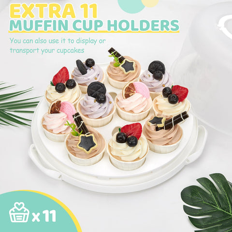 Ohuhu two-sided base for transport keeps pies, nuts, and fruit secure