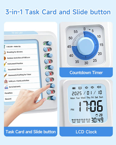 OIJ countdown clock offers a calm visual cue for smooth transitions.