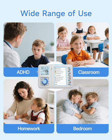 OIJ silent countdown minimizes noise in libraries and quiet rooms.