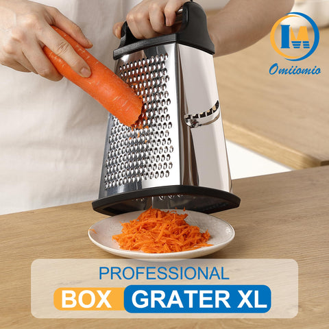 OIM Omiiomio parmesan grater with coarse, medium, fine and zester options for precise prep.