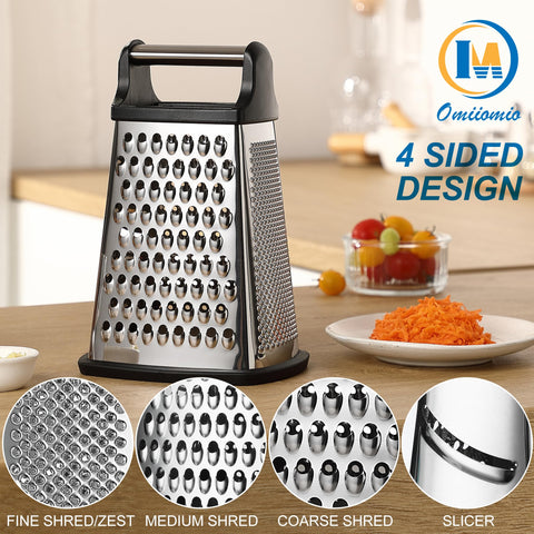 OIM Omiiomio grater with non-slip bottom keeps steady during prep.
