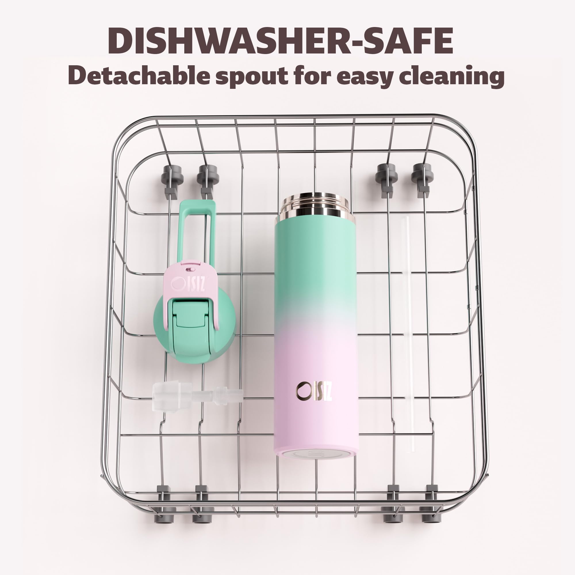 OISIZ 18/8 stainless steel bottle emphasizing durability and purity of taste