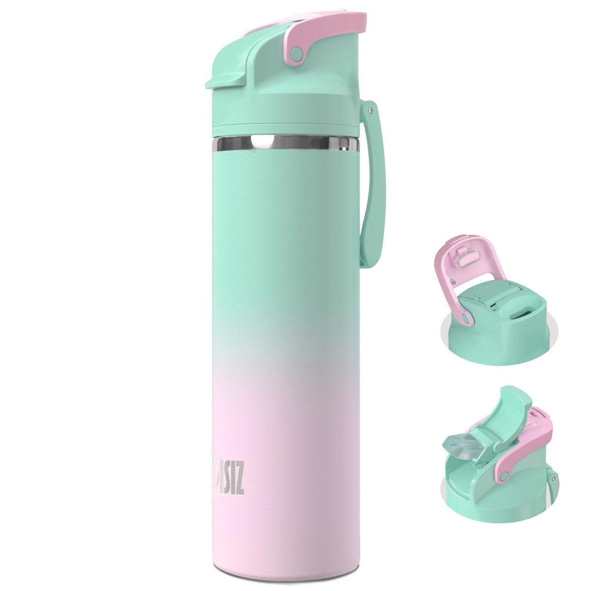 OISIZ insulated bottle with 2-in-1 lid for versatile on-the-go drinking