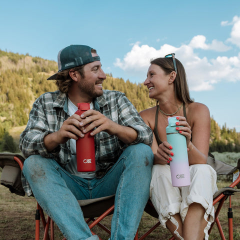 OISIZ slim bottle fits cup holders and backpack pockets for travel