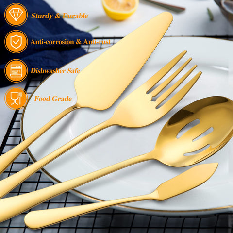 OIULO gold serving fork for easy portioning and plating