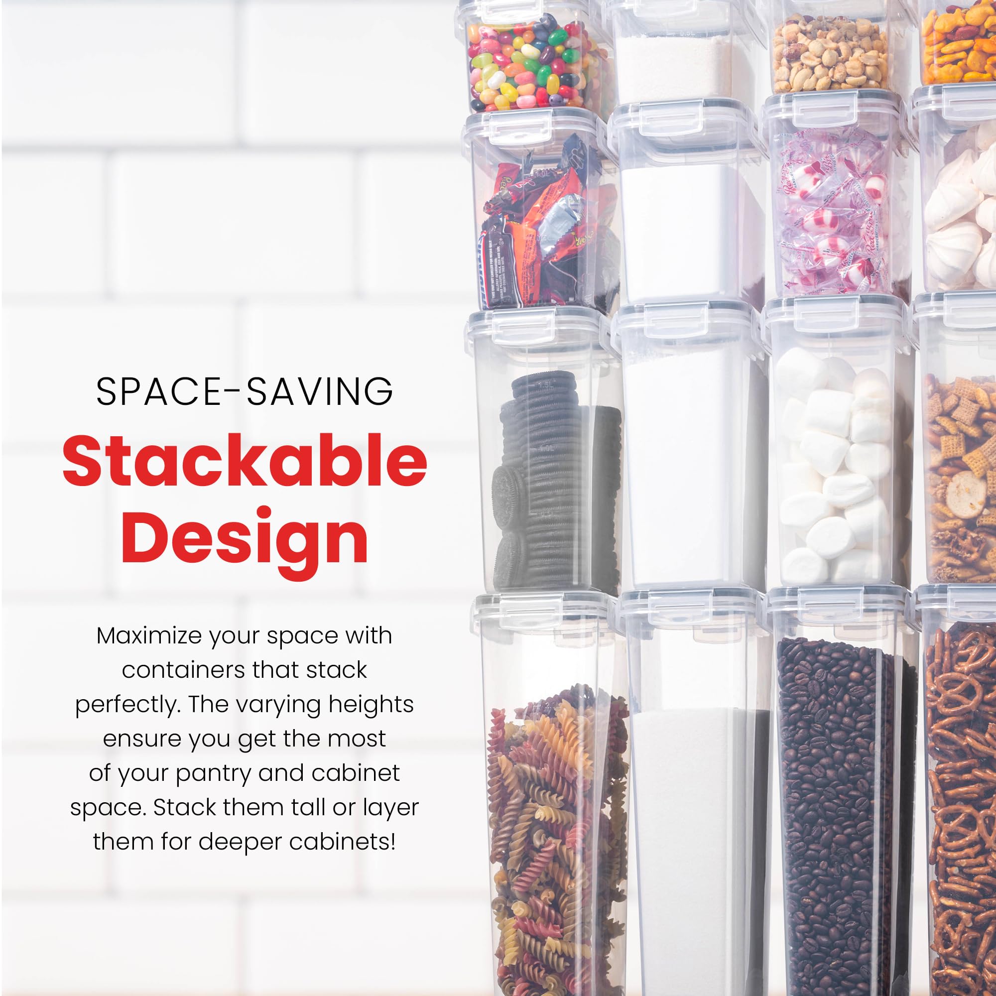 Oizeir BPA-free plastic ensures durable, toxin-free pantry storage.