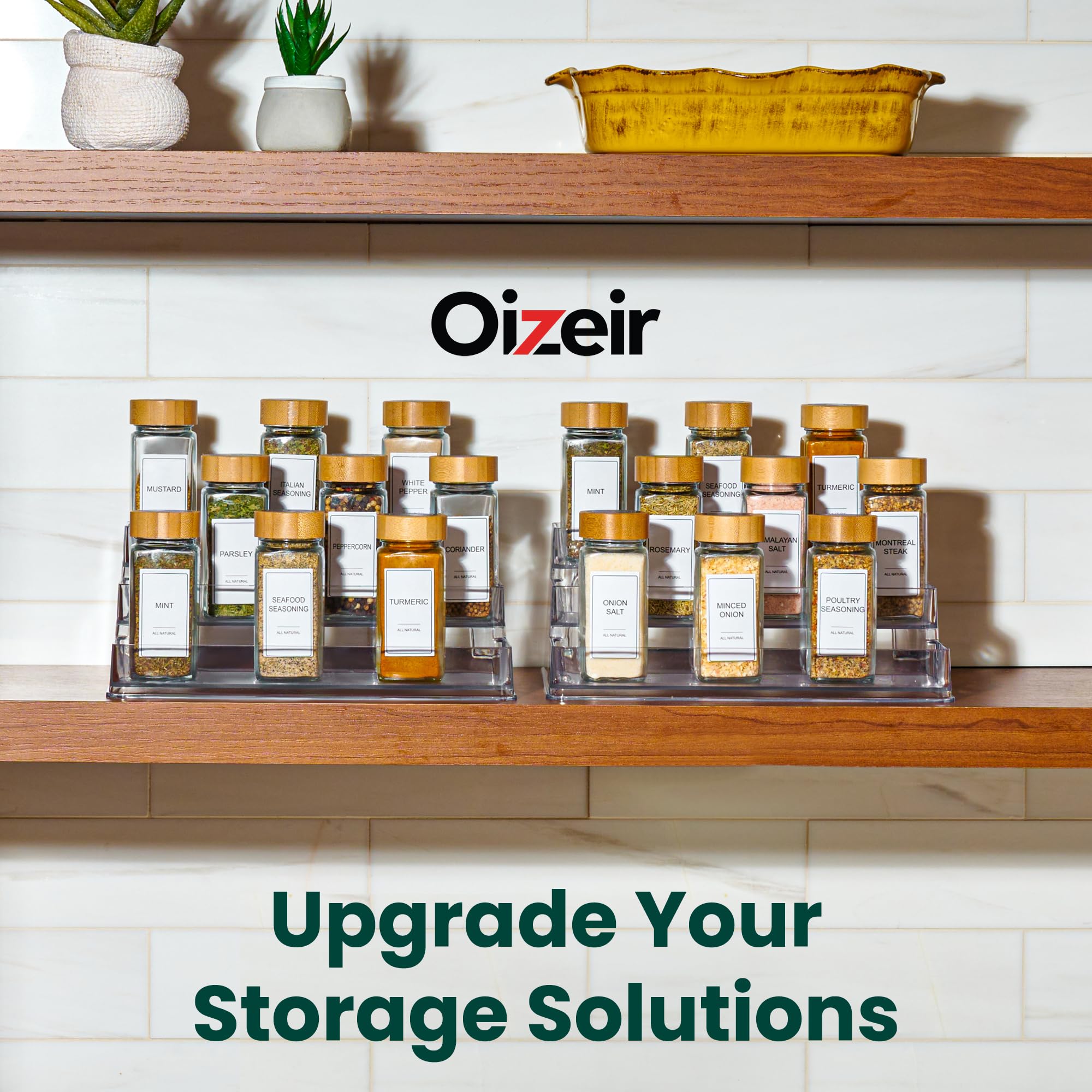 Oizeir Easy-Clean Acrylic Rack, sturdy single-piece design contrasts with busy countertops.