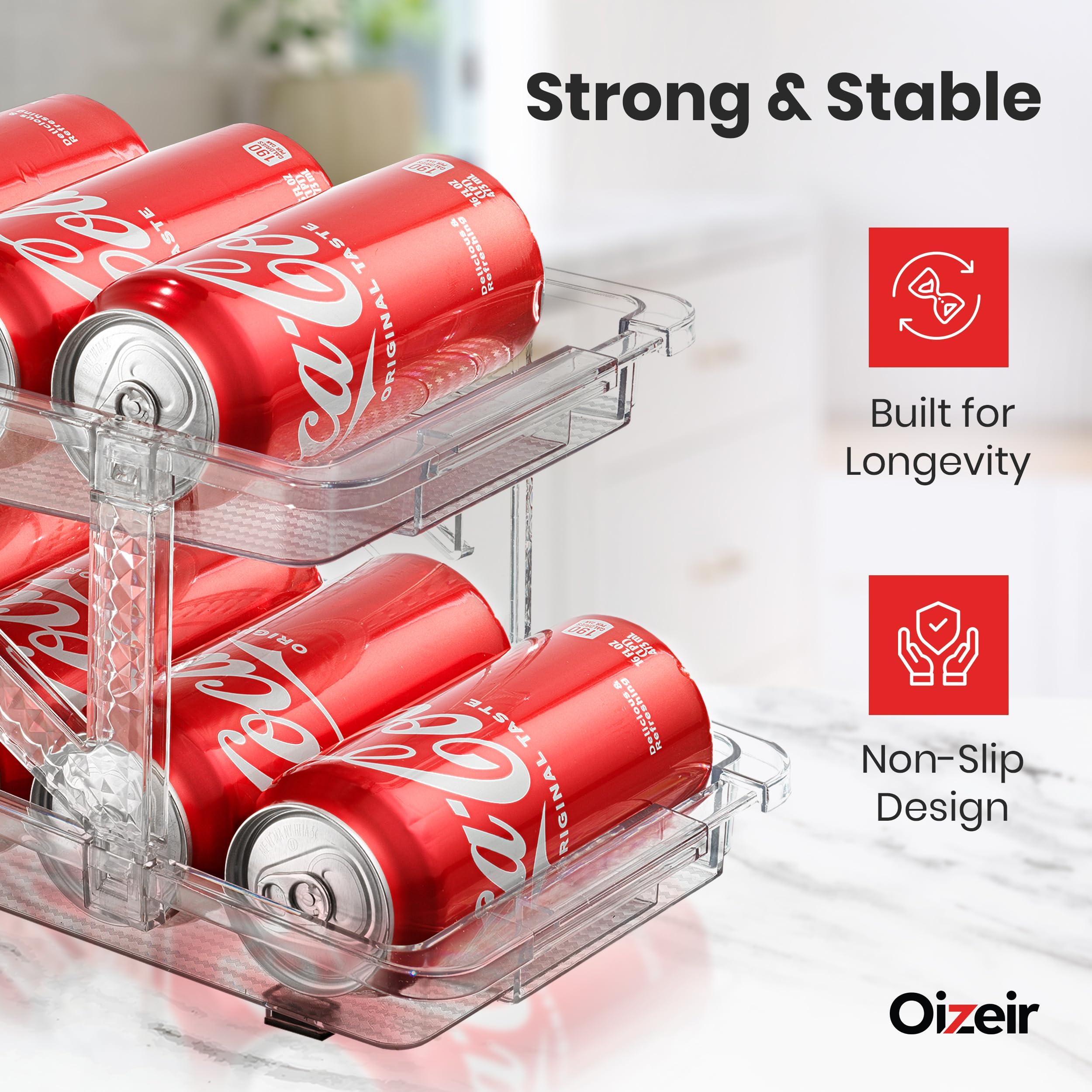 Oizeir dispenser durable plastic with non-slip feet for stability