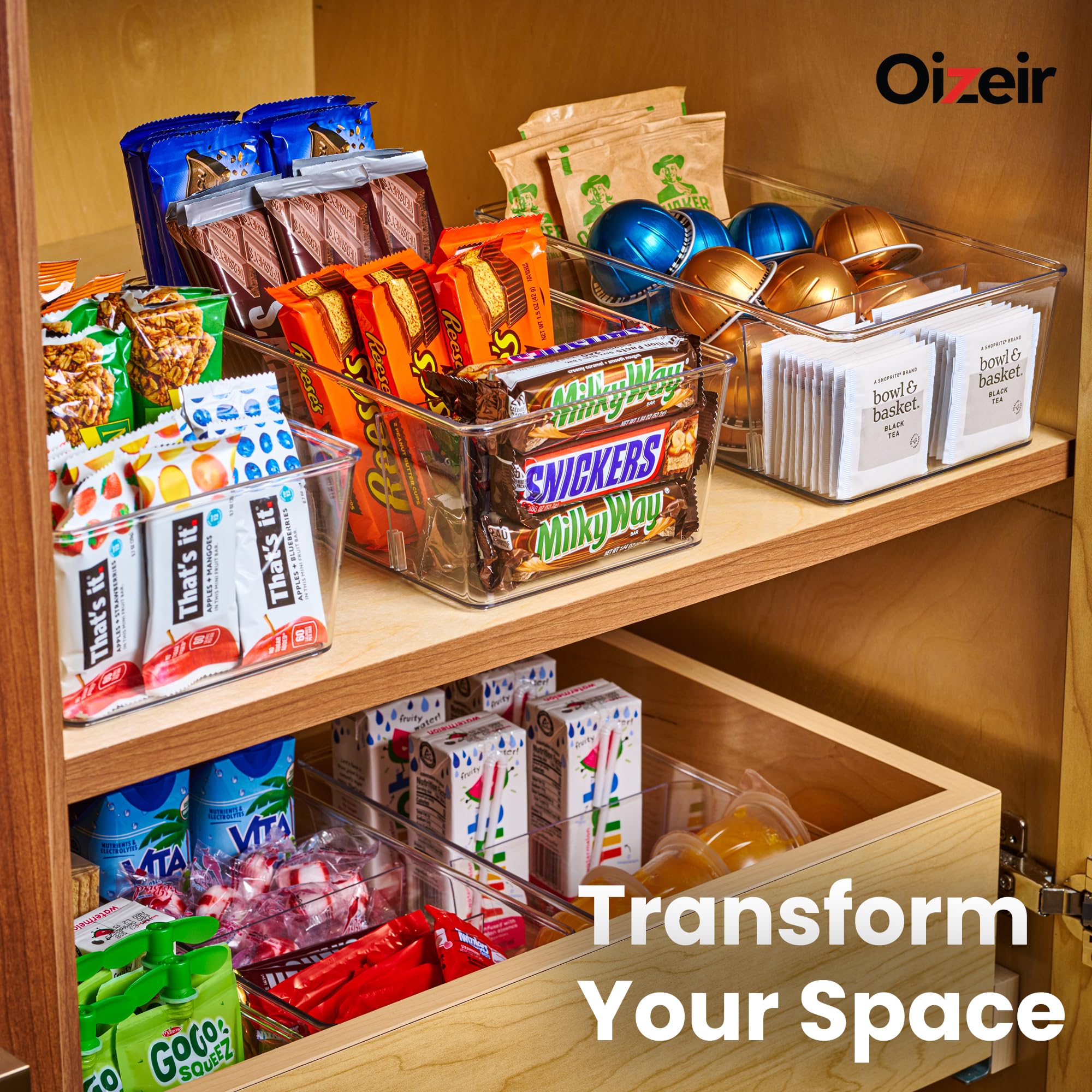 Oizeir easy-to-clean, hand-wash-only bins promote long-lasting organization.