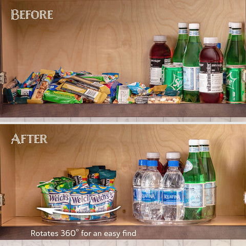 Oizeir Lazy Susan offers 360-degree rotation for quick item retrieval.