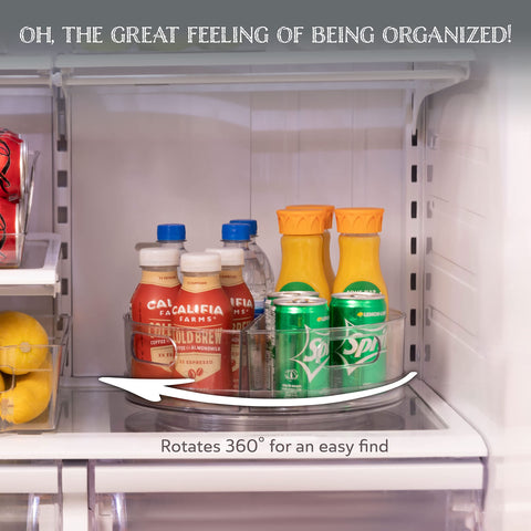 Oizeir Lazy Susan 360-degree rotation provides quick access to items.