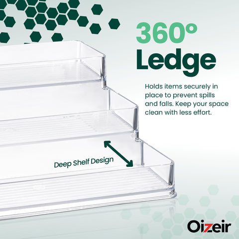 Oizeir Multi-Use Organizer, acrylic clarity highlights items while reducing clutter.