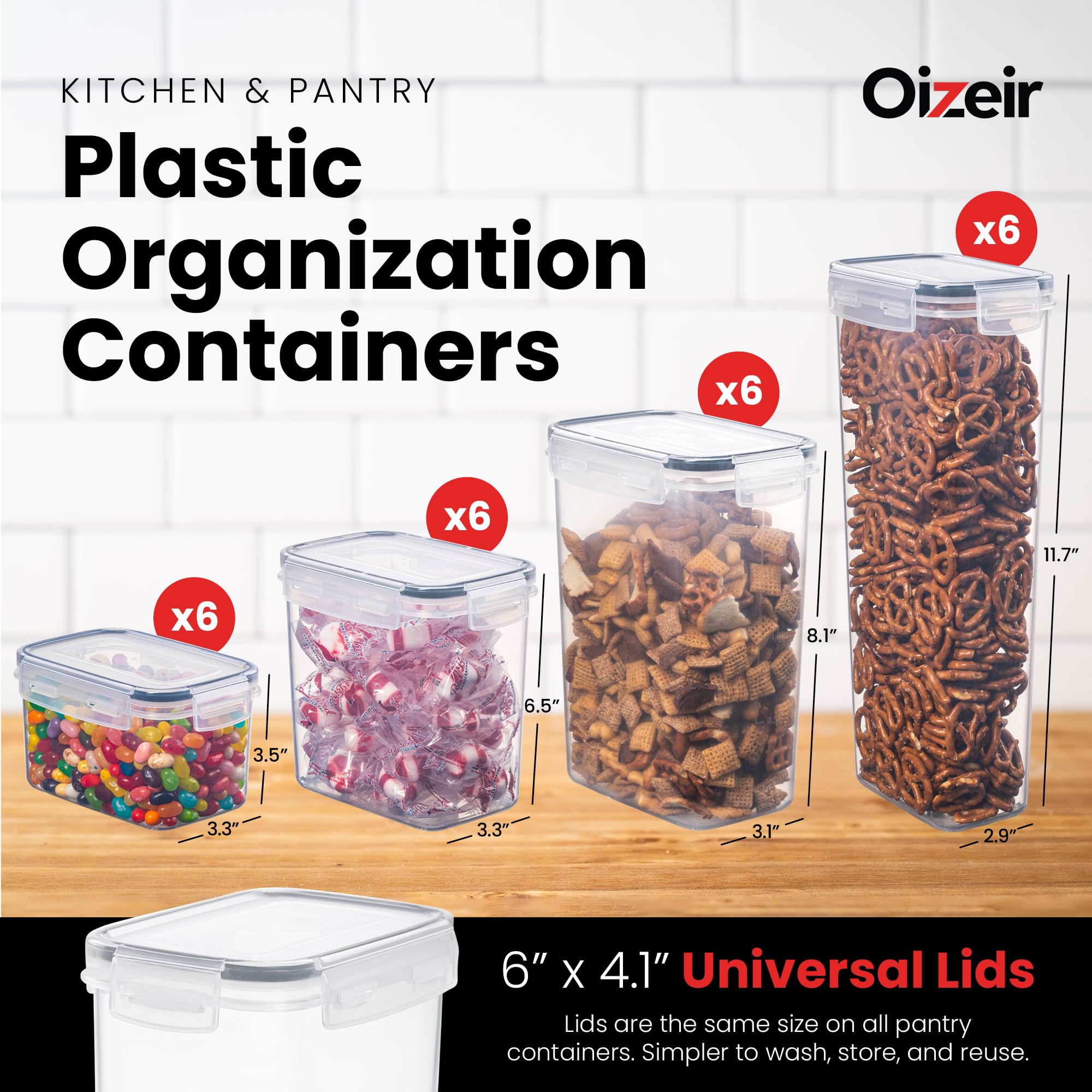 Oizeir clear pantry containers offer easy visibility for staples.