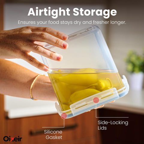 Oizeir easy-clean lids remove silicone seal for quick washing.