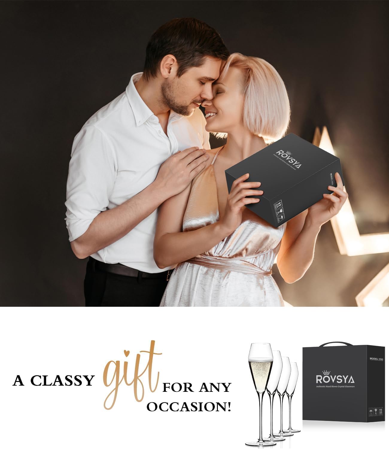 OJA lead-free crystal champagne glass feels light and refined.