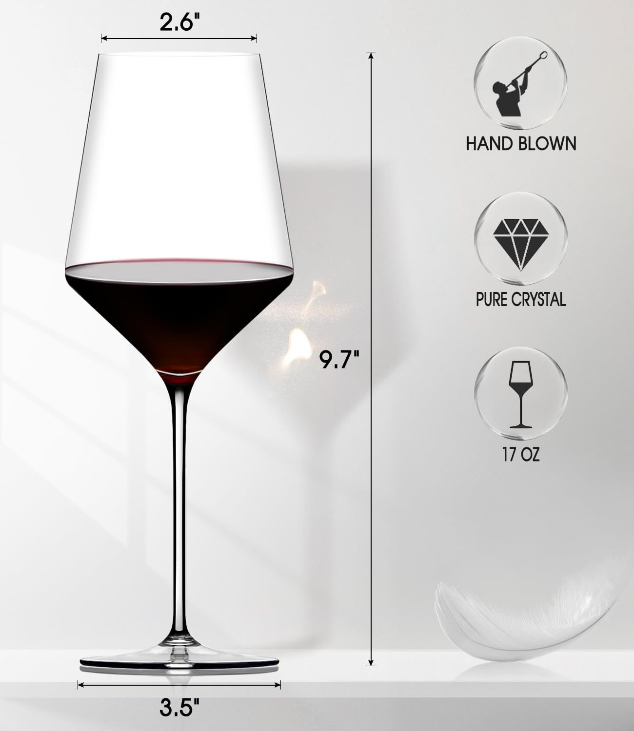OJA long stem wine glass elevating table presentation for guests.