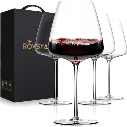 OJA red wine glass set of 4 hand blown crystal for refined tasting