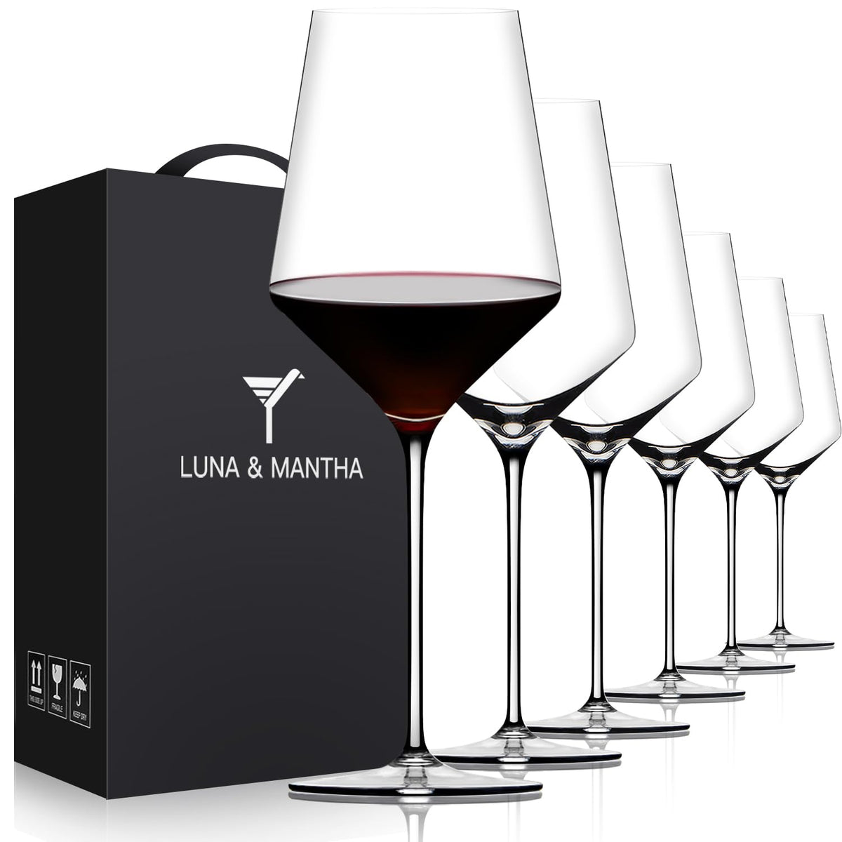 OJA red wine glasses set of 6 for everyday dining and entertaining guests.