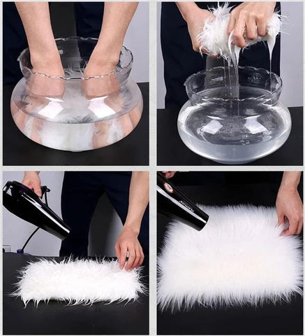 OKAYDA machine-washable faux wool chair pad stays fluffy after washing.