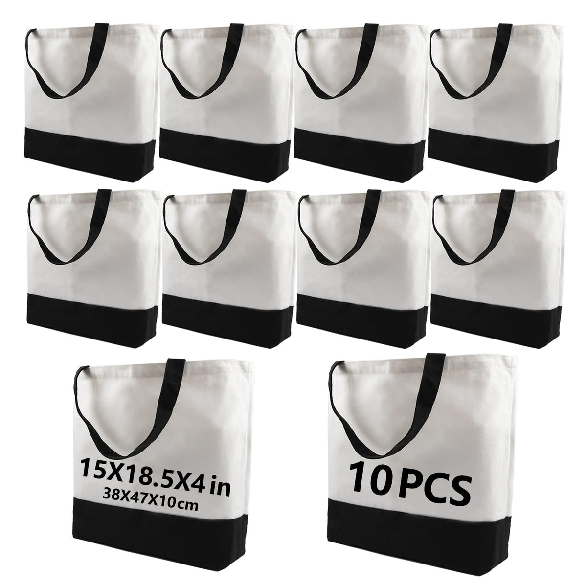OKBA sublimation tote bag front view with patchwork, ideal for custom DIY totes.