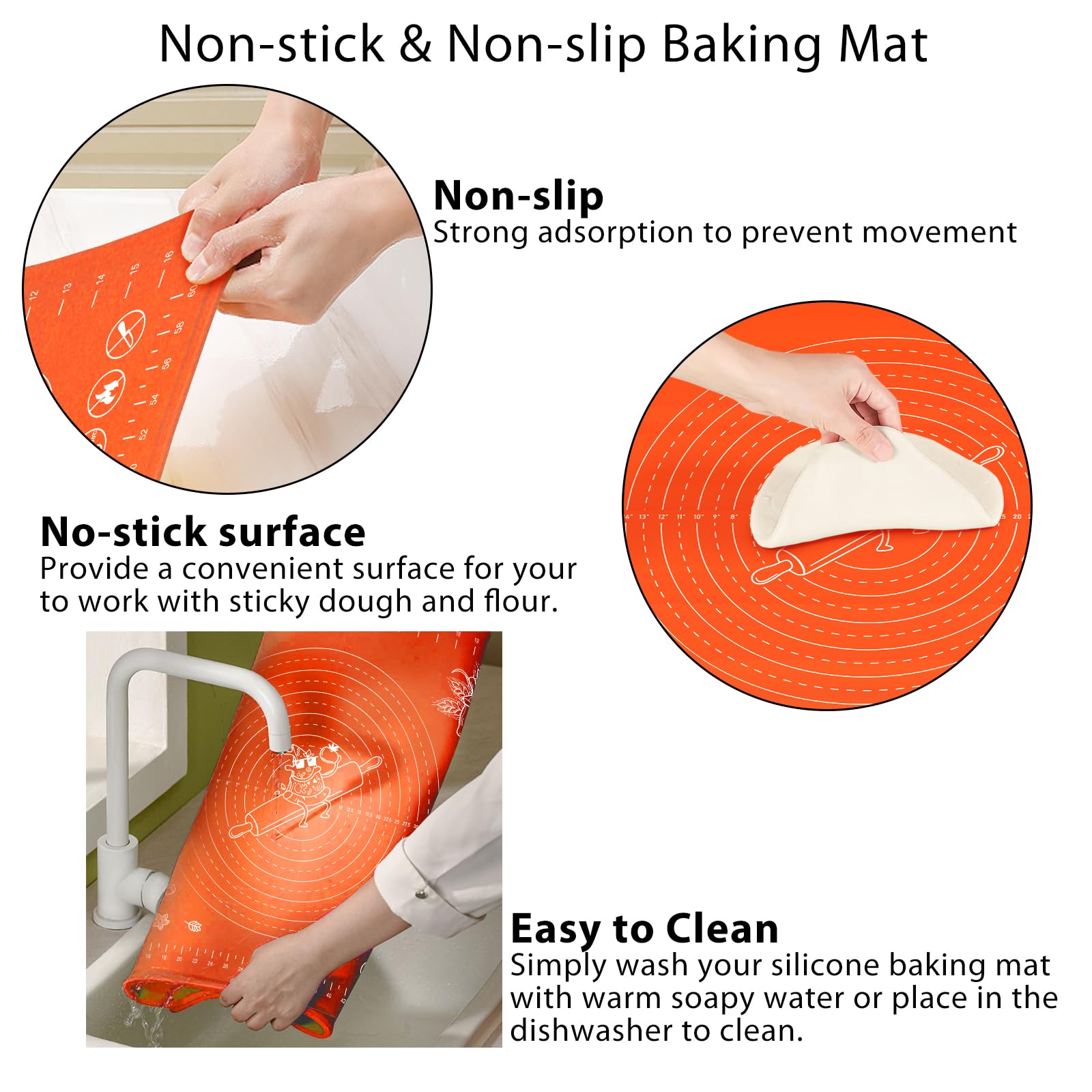 OKeanu silicone mat features easy-clean surface and handy storage strap