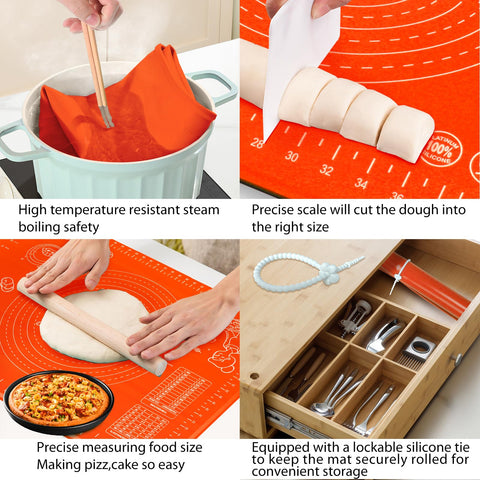 OKeanu silicone mat supports baking tasks from pies to fondant