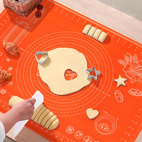 OKeanu baking mat helps roll cookies, bread, and pizza dough