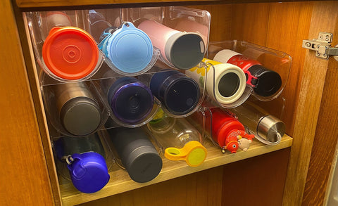 OKITCHEN countertop storage with anti-slip bottom for stable use.