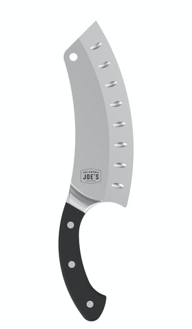 Oklahoma Joe's dimpled blade prevents sticking for smoother cuts.