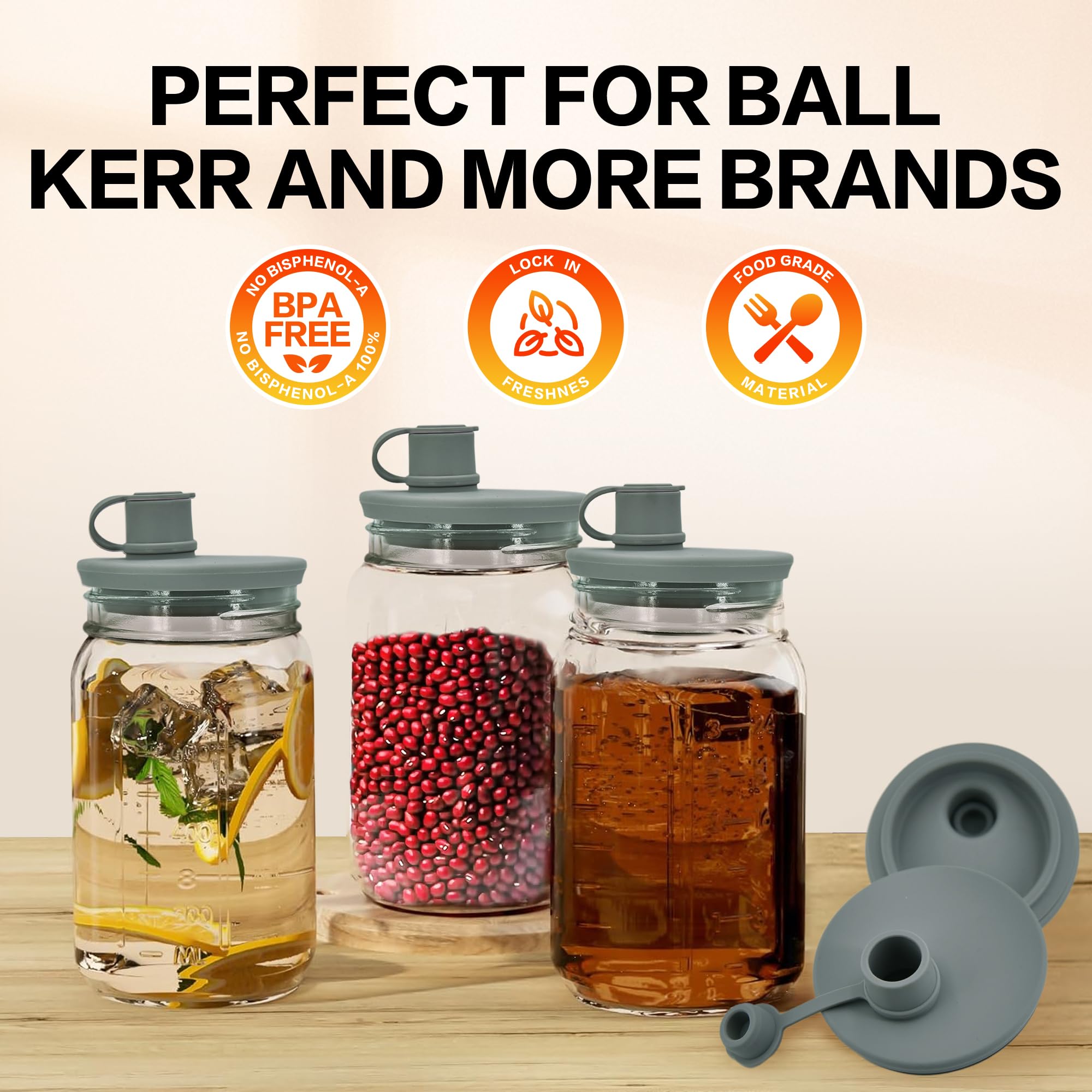 OKLGO dishwasher-safe lid fits wide-mouth jars for quick cleanup