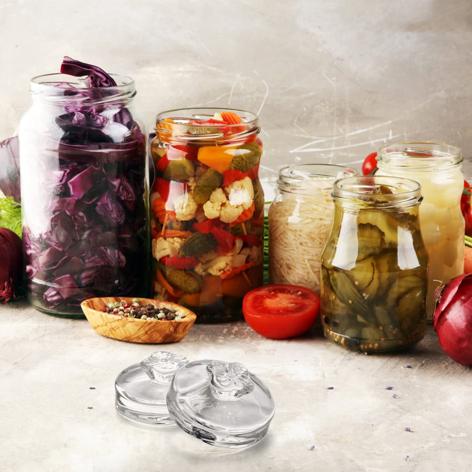 Okllen 2.75 inch diameter weight for submerging produce in jars