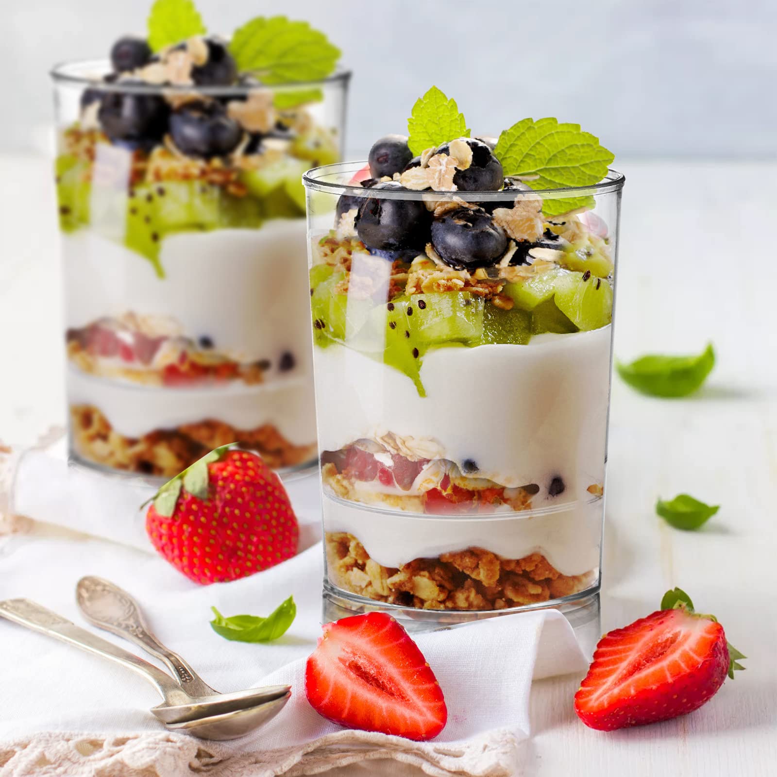 Okllen elegant round dessert cups showcase desserts with sophisticated presentation