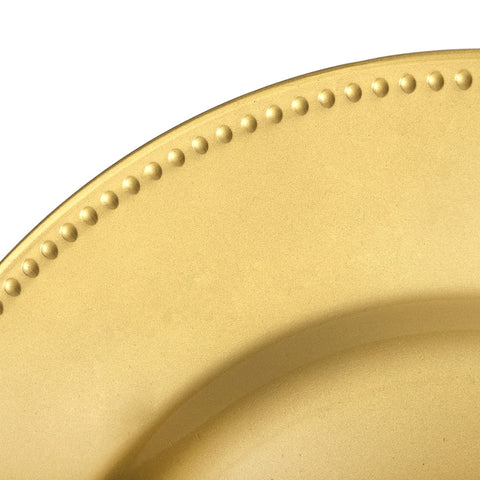 Okllen beaded edge detail adds texture to upscale table decor.
