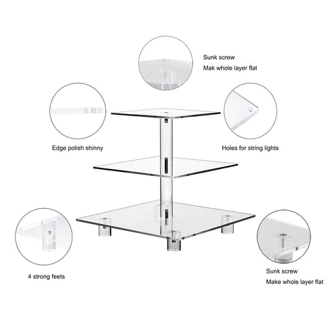 OLACHIKKO cupcake stand with removable levels for flexible serving arrangements