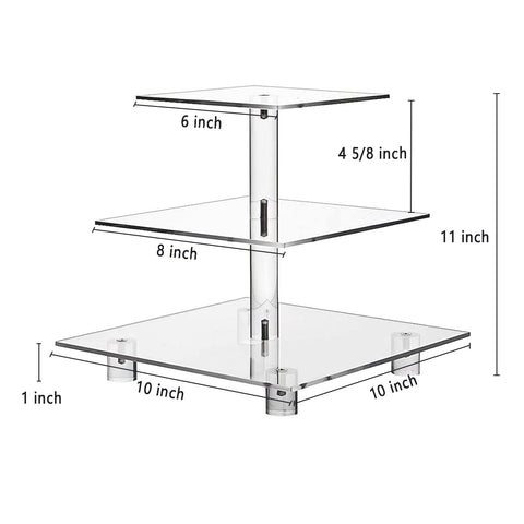 OLACHIKKO 3-tier cupcake display easy to assemble and stable thanks to dot feet