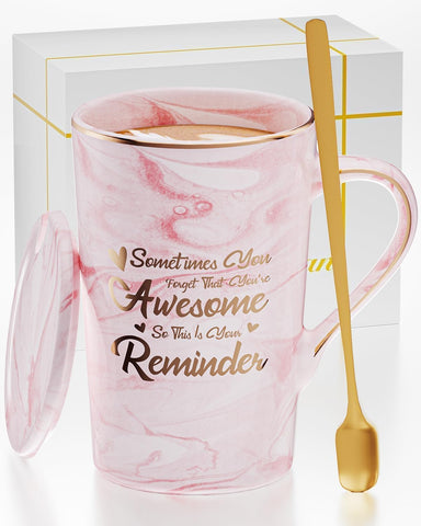 OLANRUN marble mug with 14oz capacity for daily drinks and soft hues
