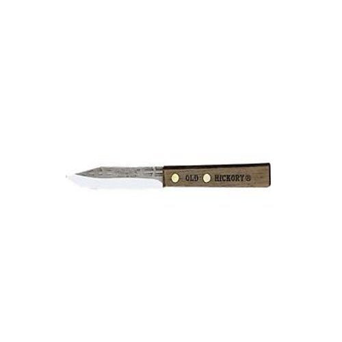 Old Hickory paring knife with 3 1/4 inch carbon steel blade for precise peeling.