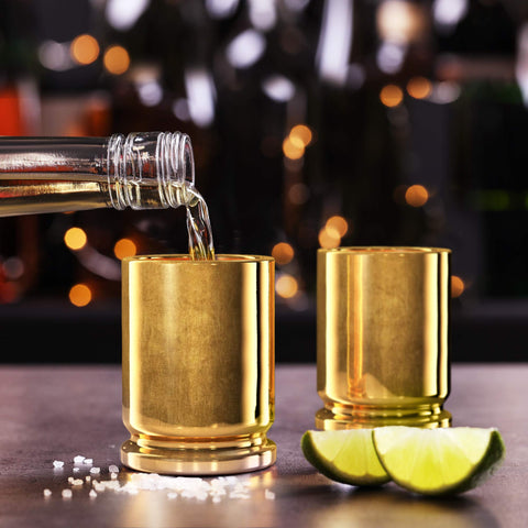 Masculine gift idea featuring Old Southern Brass shot glasses for men