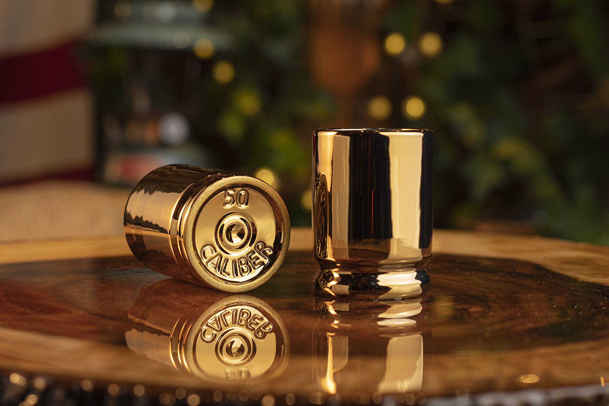 Original design bullet casing-inspired shot glass by Old Southern Brass