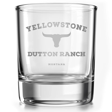 Old Southern Brass Yellowstone Dutton Ranch 10 oz glass with clear, crisp clarity for refined whiskey rituals
