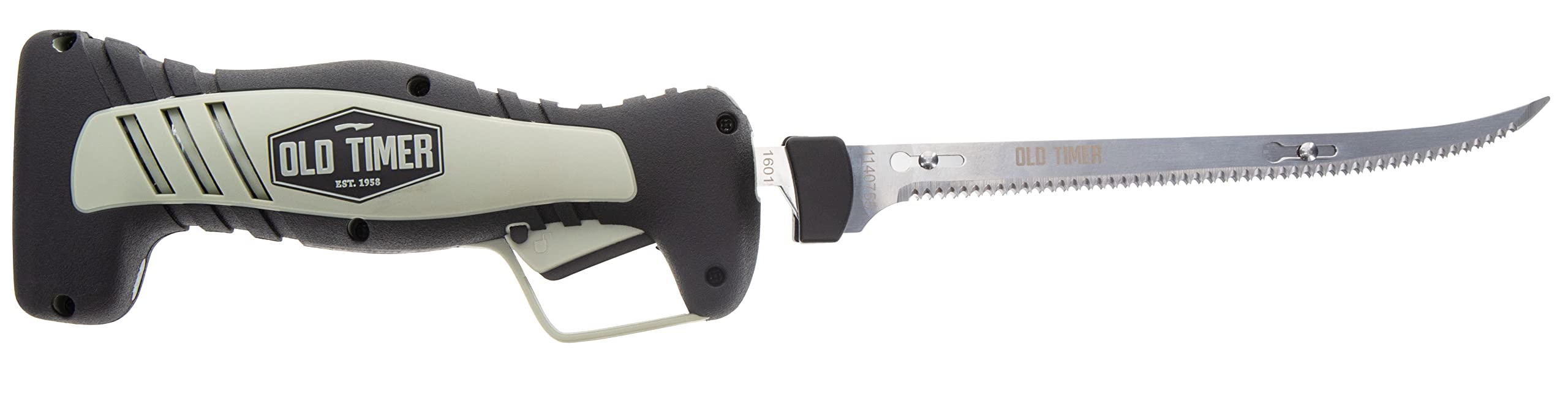 Old Timer knife battery indicator helps track charge for uninterrupted filleting sessions.