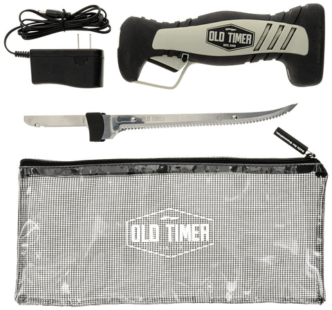 Old Timer cordless fillet knife with 8in blade for clean, precise fish fillets.