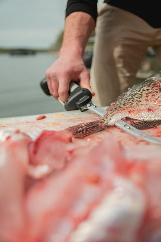 Old Timer ergonomic grip enhances comfortable handling during long filleting sessions.