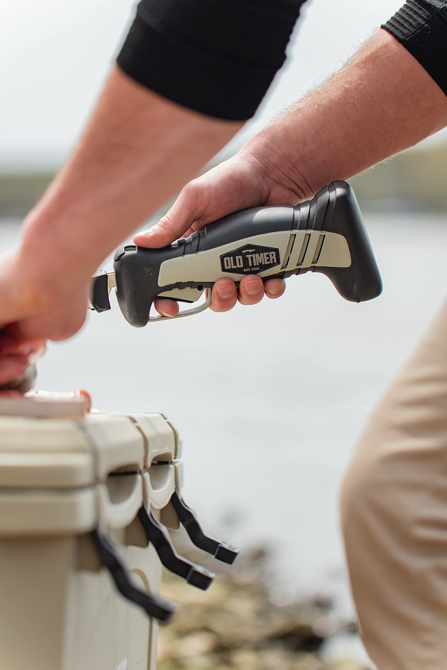 Old Timer fillet knife safety guard provides extra control while processing fish.