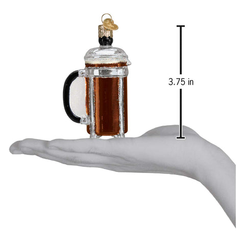 Old World Christmas ornamental plunger detail highlights metallic accents on your tree.